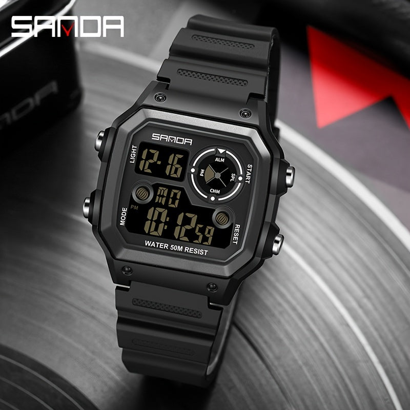 SANDA Boy's Waterproof Sport Timing Watch Gift