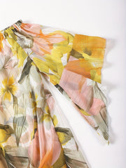 Floral Off Shoulder Ruffle Blouse for Women