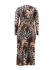 Leopard Print Long Sleeve Dress
