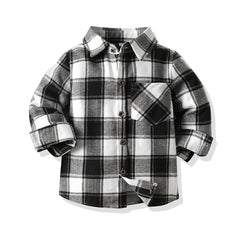 Boys Plaid Flannel Button-Up Shirt