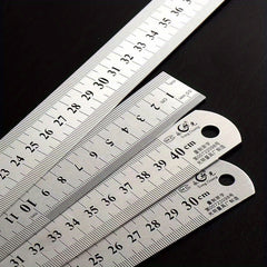 Thick Stainless Steel Ruler, 12-Inch, Metric & Inch Measurement, Durable