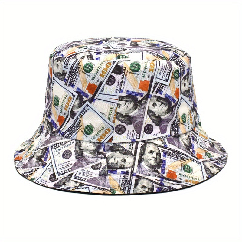 Dollars Print Bucket Hat Unisex Lightweight Sunscreen Basin Hat