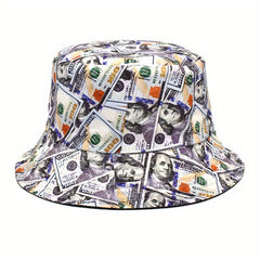 Dollars Print Bucket Hat Unisex Lightweight Sunscreen Basin Hat