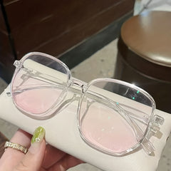 Clear Square Sunglasses Gradient Pink Glasses UV400