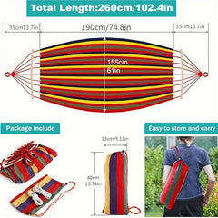 Portable Anti-Rollover Hammock w/ Tree Straps & Storage Bag for Camping