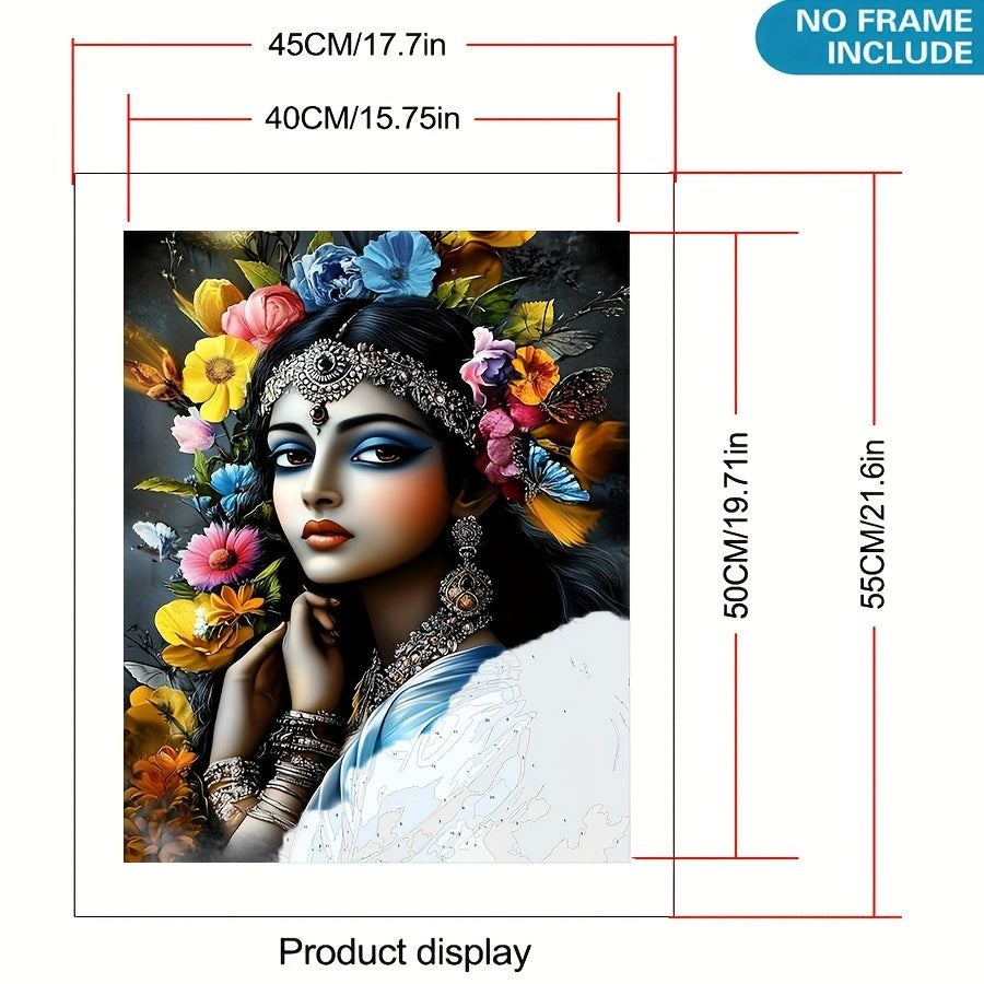 DIY Paint by Numbers Kit for Adults Floral Woman Unframed Canvas