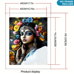 DIY Paint by Numbers Kit for Adults Floral Woman Unframed Canvas