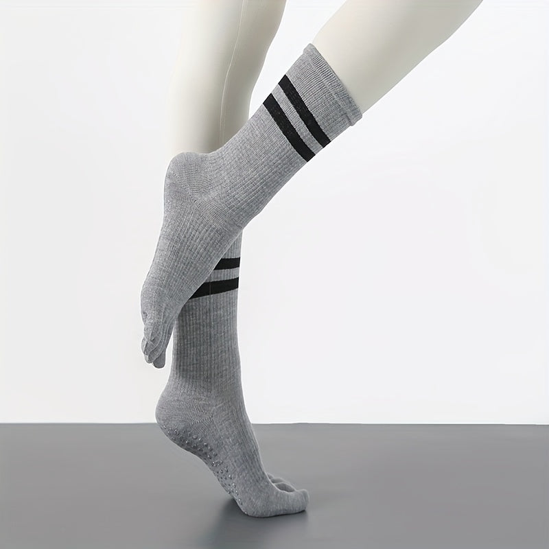 Women's Striped Yoga Socks Non slip Sports Socks for Running Pilates