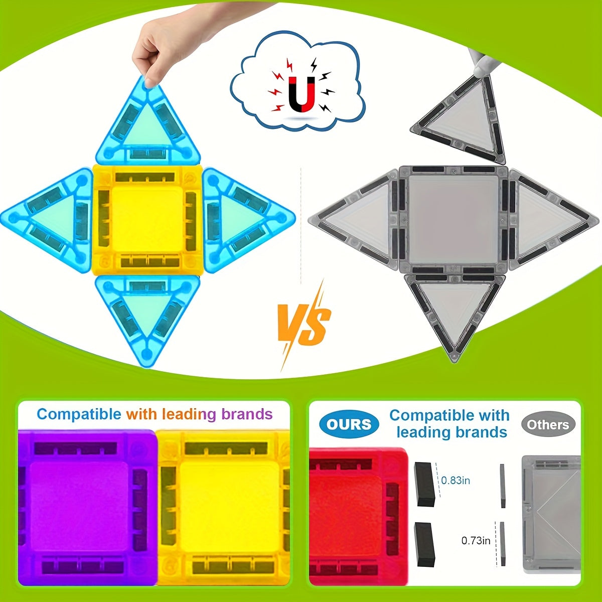 Mini Magnetic Building Blocks 3D Construction Toy Set for Kids