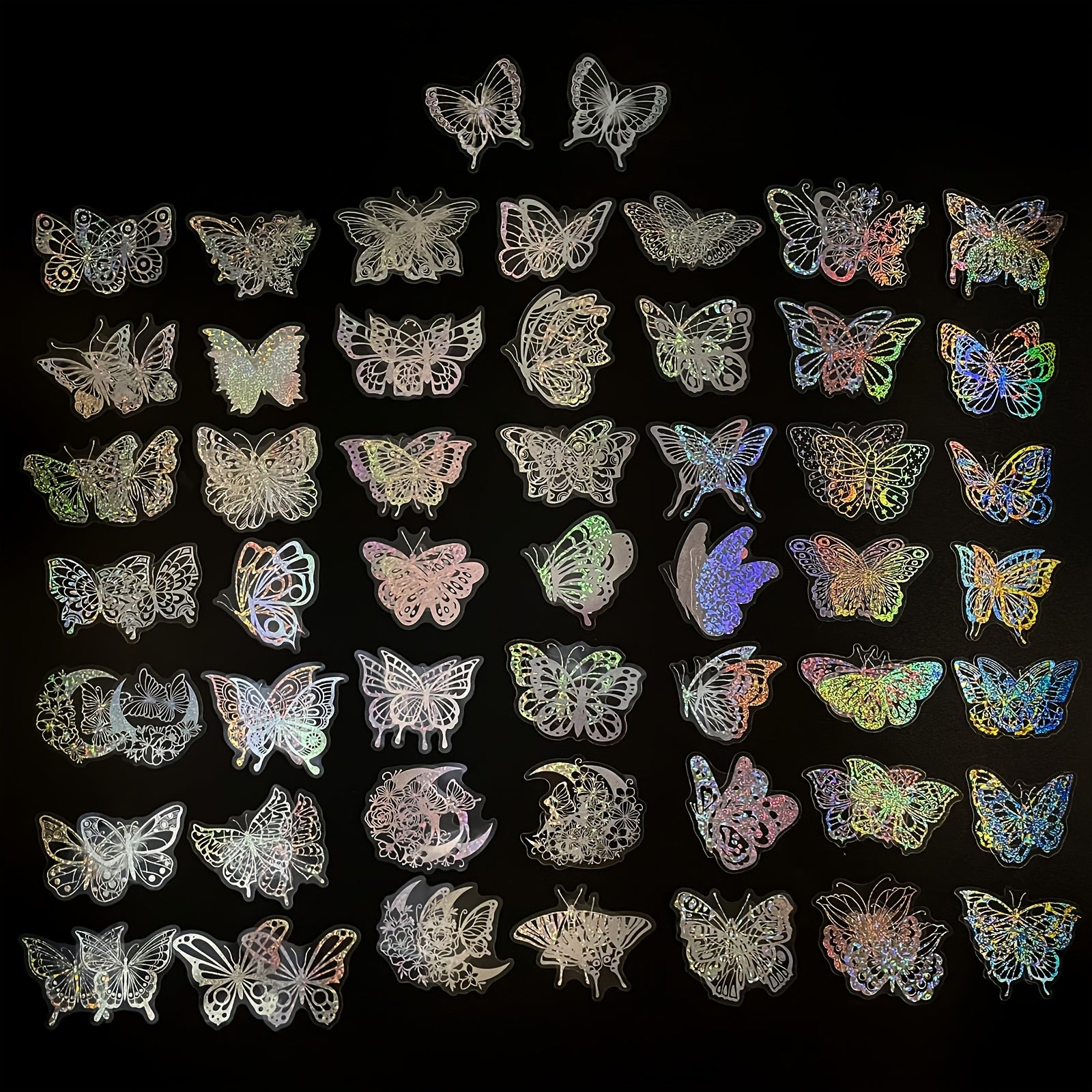 100pcs Butterfly Series Stickers Waterproof Laser Sticker Decal