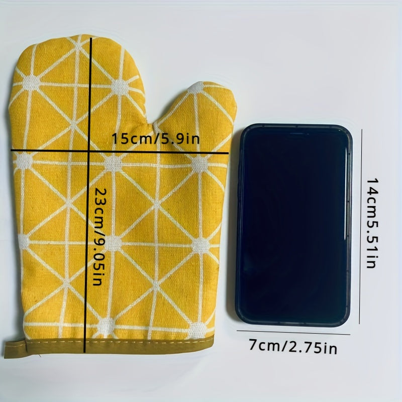 2pcs Nordic Style Heat Insulating Gloves for Microwave and Oven