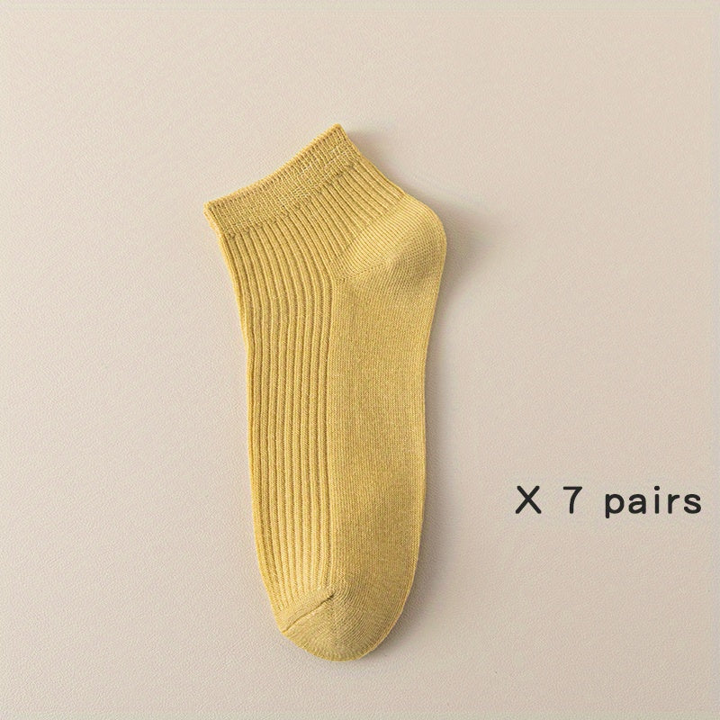 7 Pairs Soft & Comfy Short Socks Women's Stockings