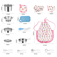 Kids' Kitchen Play Set Dino Apron & Pretend Food Educational Role Play