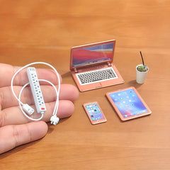 1:6 Scale RoseGold Digital Devices & Coffee Set