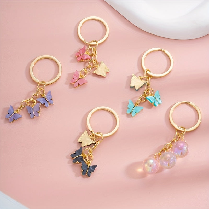 Acrylic Butterfly Keychain Bag Pendant Gift Birthday Accessories Ornament