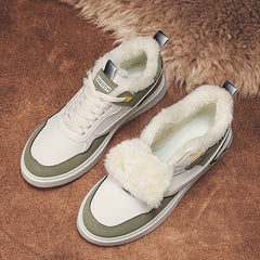 Men's Winter Skate Shoes Warm Plush Lining Non Slip Lace Up Outdoor Shoes