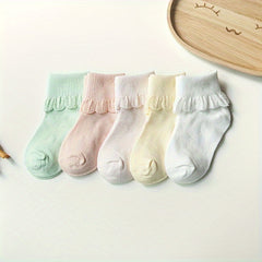5 Pairs Children's Lace Socks for 0-3 Years Old Baby