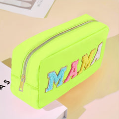 Waterproof Mama Pouch Makeup Bag Preppy Patch for Women and Girls