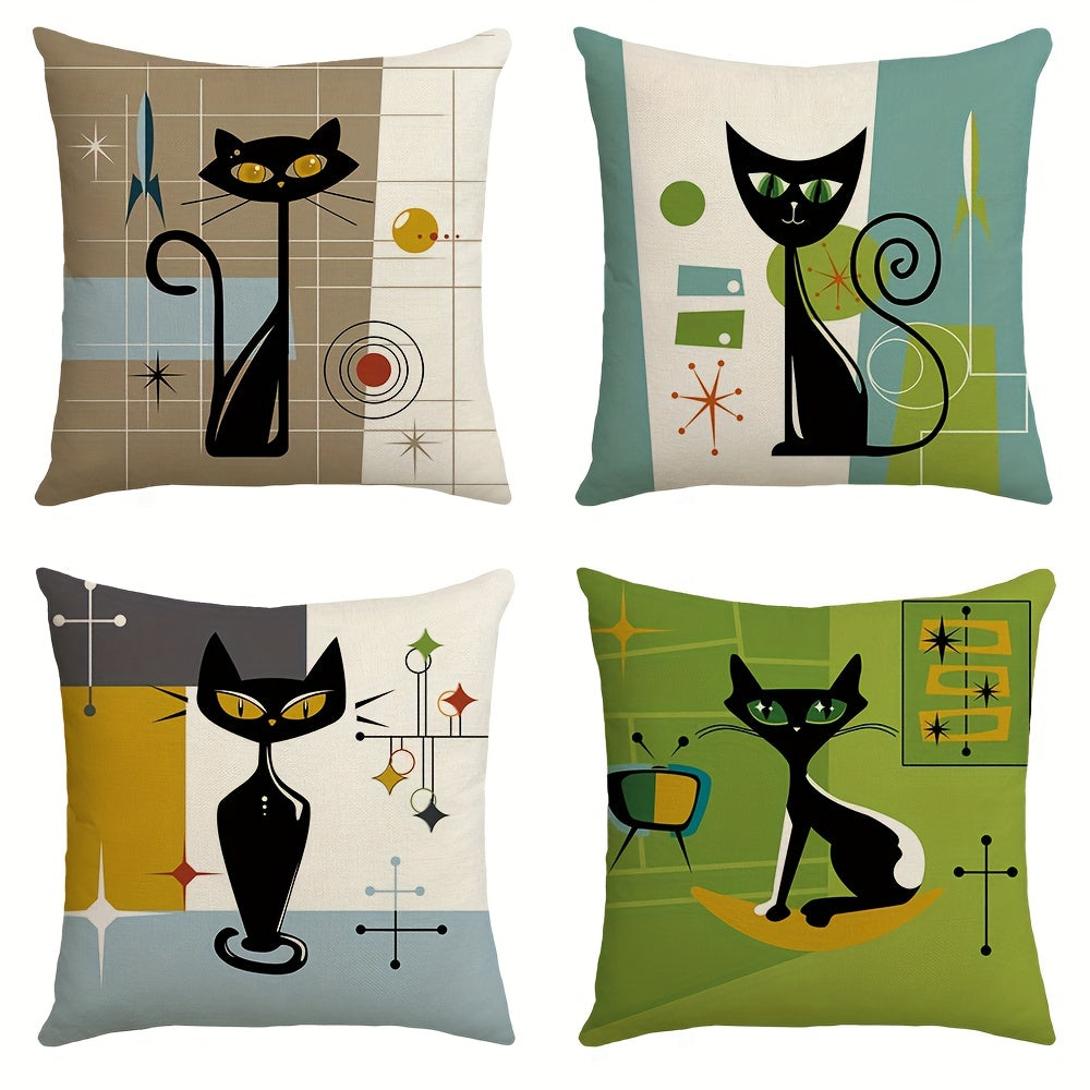 Cat Decorative Throw Pillowcase 44x96cm Cartoon Cat Home Room Bedroom Decoration