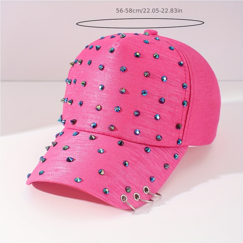 3 Ring Diamond Decoration Sun Hat Baseball Cap For Couple