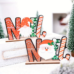 1pc Wooden Christmas Decorations Santa Snowman Table Ornaments