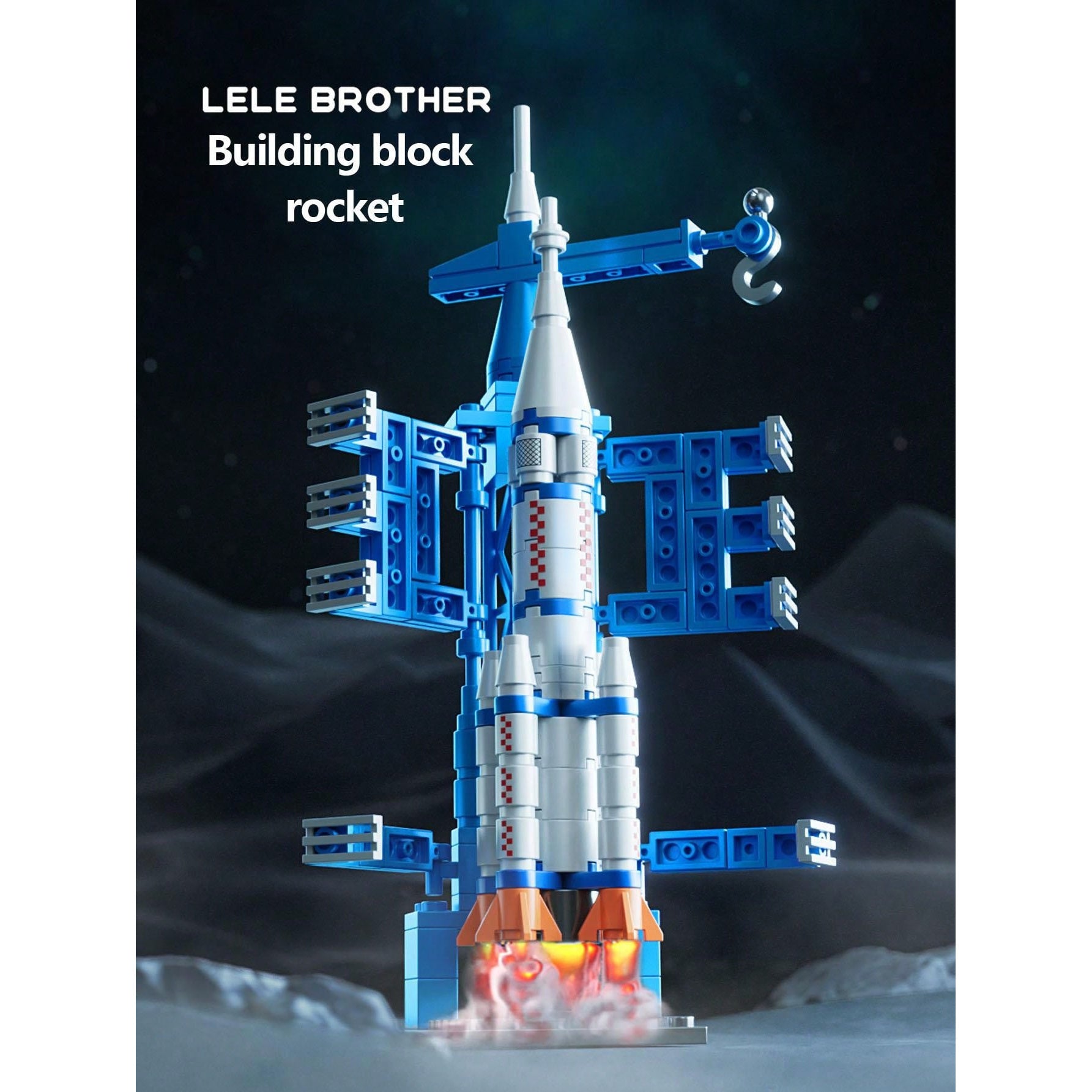 Interactive Space Building Block Toy for Kids - Astronaut Rocket Station