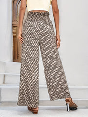 Wide Leg Pants Casual Shirred Waist Pants For Spring & Summer