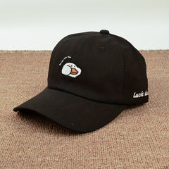 Adjustable Summer Mens Peaked Cap With Duck Embroidery