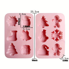 Cartoon Silicone Santa Claus Snowflake Cake Molds for Christmas Party Baking