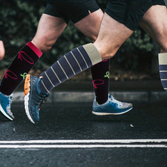 5 Pairs Compression Socks Striped Calf Wear Resistant Nylon Outdoor Sports