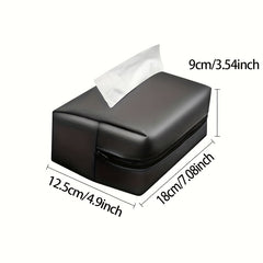 Car Armrest Box Tissue Holder Sun Visor Back Seat PU Leather Mask Holder