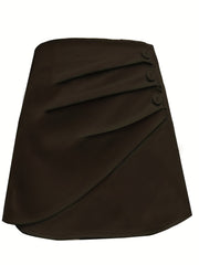 Ruched Mini Skirts Casual Bag Hip Spring & Summer Women's Clothing