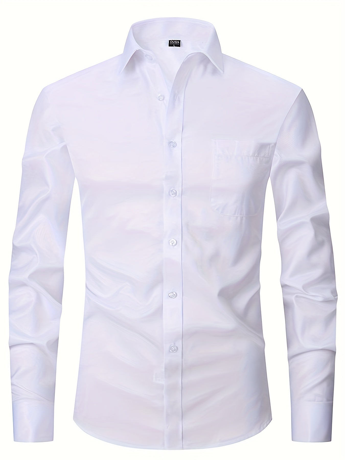 Men's Formal Long Sleeve Shirt with Chest Pocket