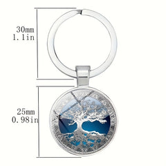 1pc Zinc Alloy Life Tree Keychain Vintage Bag Purse Accessory