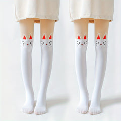 2 Pairs Girls Cat Breathable Soft Tights Leggings Spring Summer Kids Teen