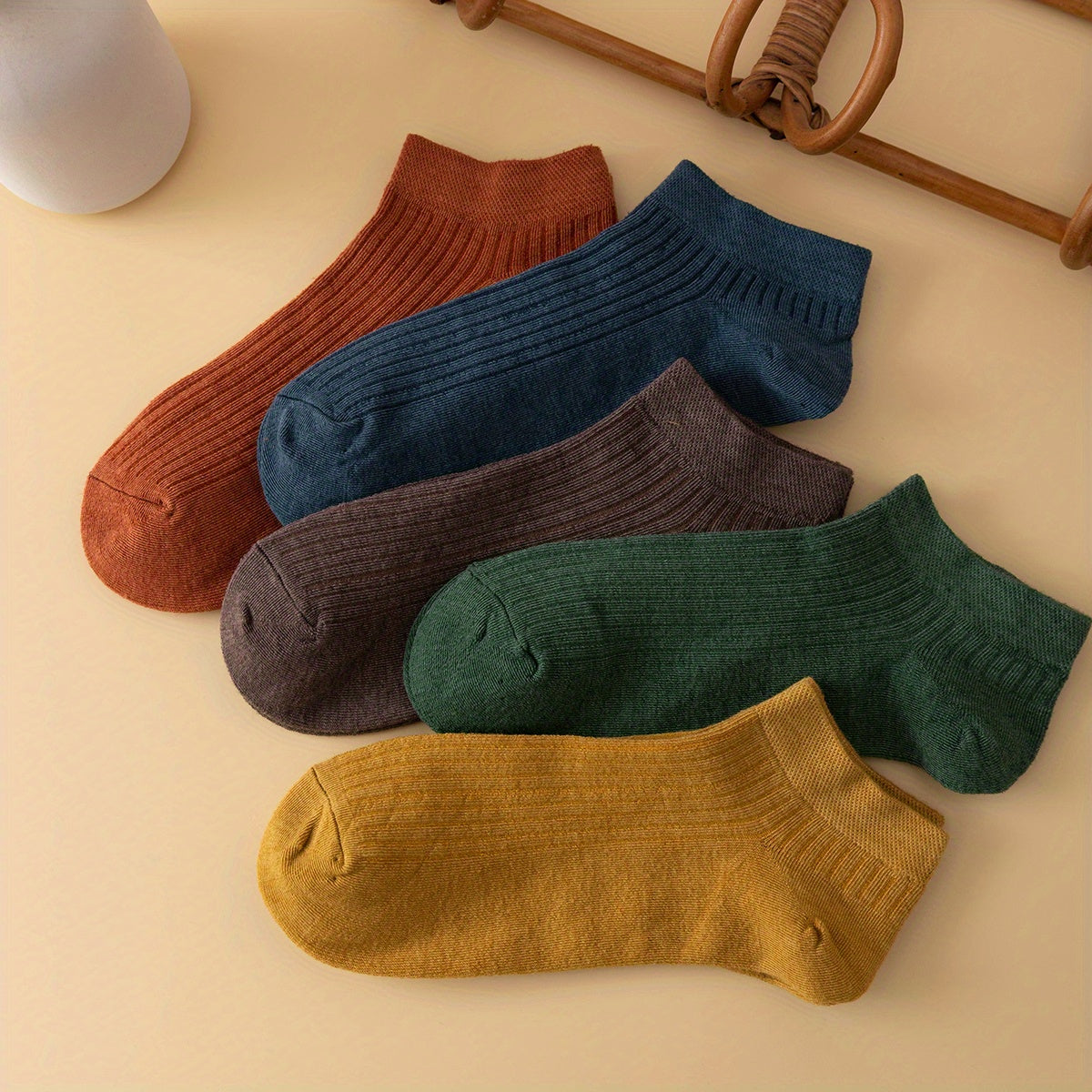 5 Pairs Dark Cotton Socks