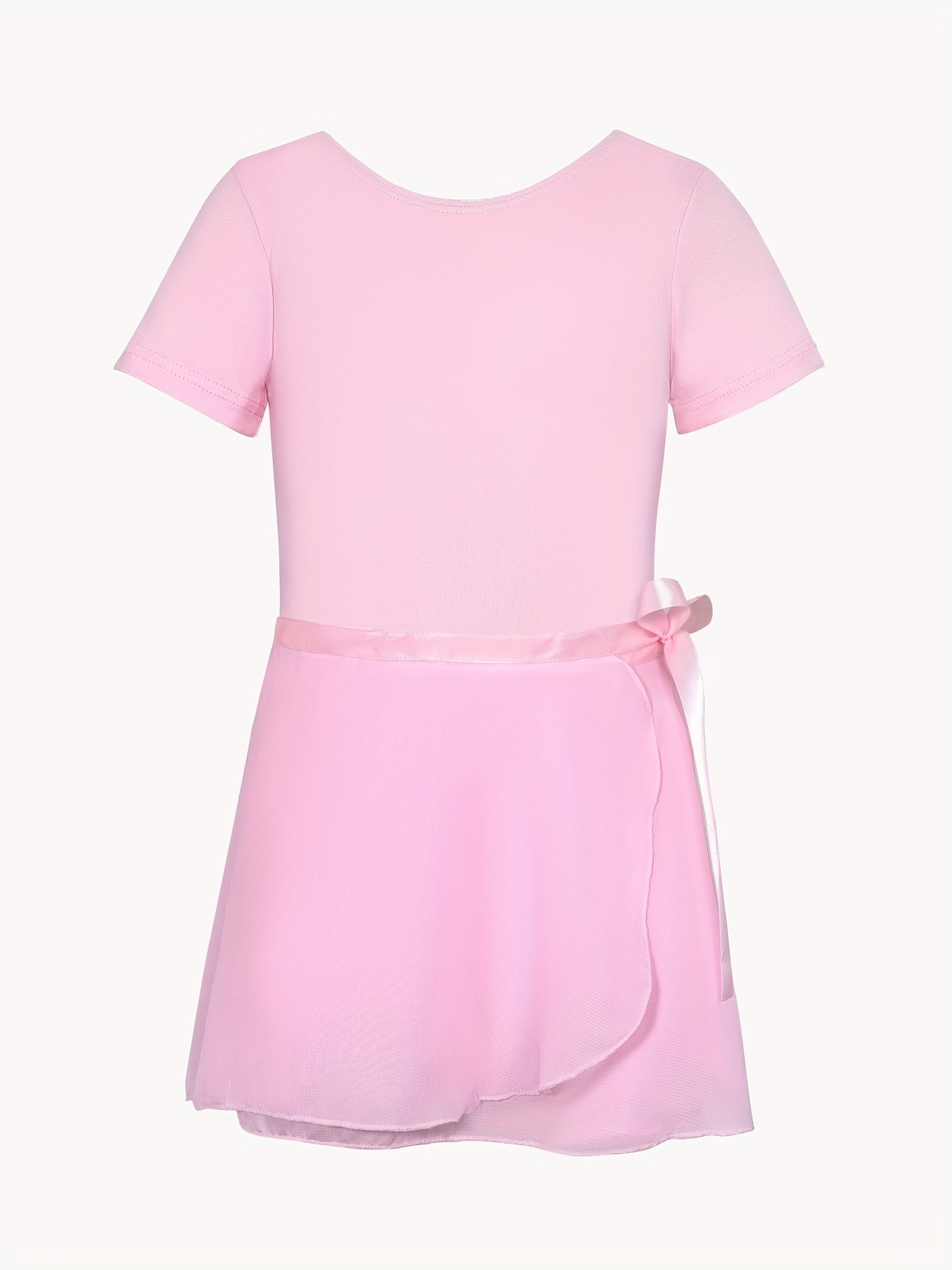 Girls Short Sleeves Bow Gauze Bodysuit Ballet Dance Gymnastics Summer Clothes