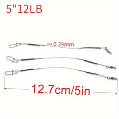 3pcs Sea Fishing Wire Leader with Bearing Swivel Fishing Tackle