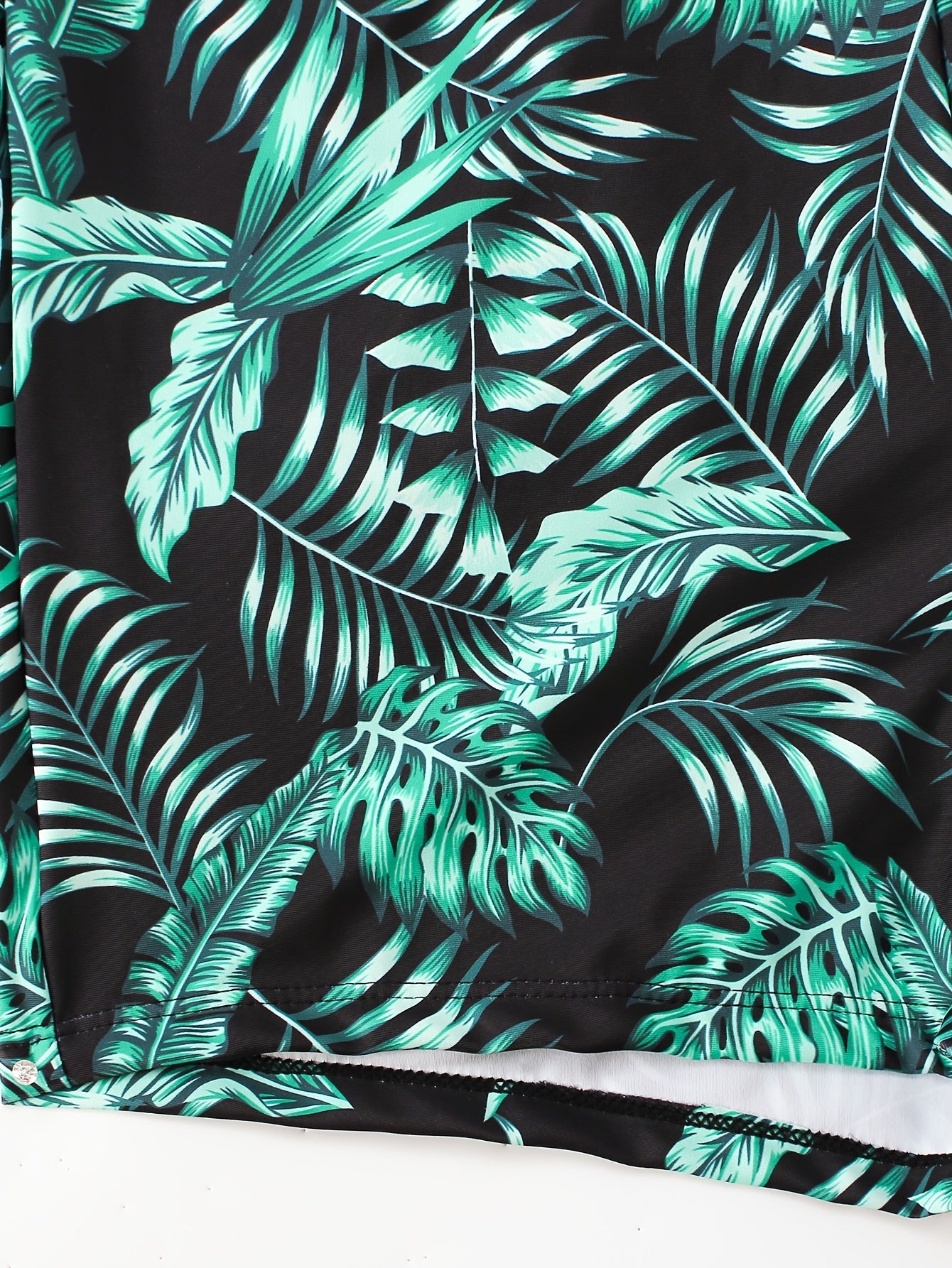 Tropical Print Tankini Set Round Neck Cami Top & Shorts 2 Piece