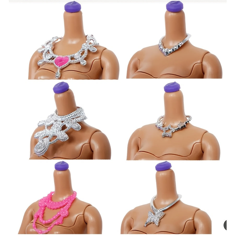 43pcs Fashion Doll Clothes and Accessories Set - Skirt, Necklace, Earring