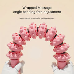 Wheels Yoga Roller Bendable Fitness Massage Stick Muscle Relaxation