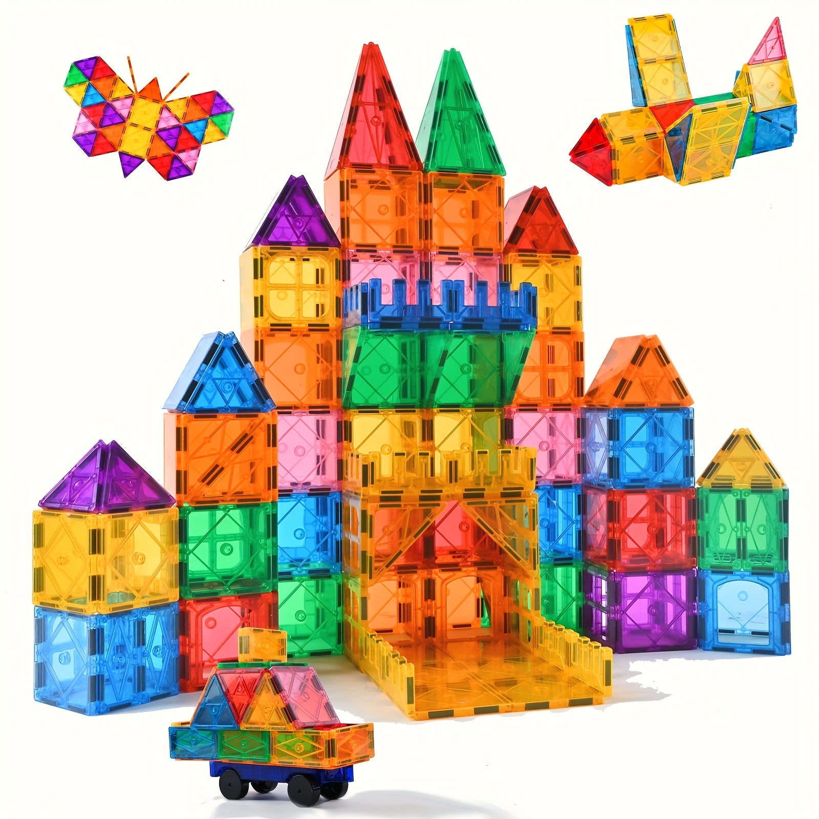 Magnetic Tiles Building Blocks Toys For Kids 3-8 Years Old