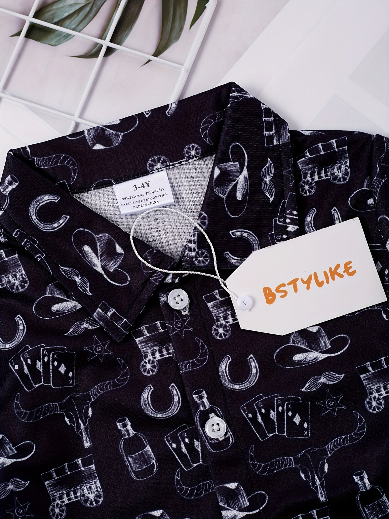 Boys Casual V Neck Short Sleeves Button Up Shirt