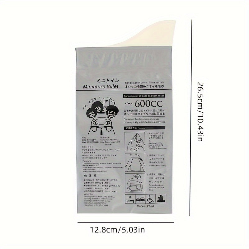 4pcs Car Toilet Emergency Urine Bag Disposable Outdoor Camping Toilet