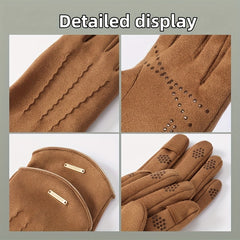 Men's Winter Suede Velvet Gloves Plus Velvet Thickened Warm