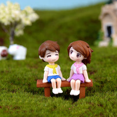 3pcs Couple Ornaments Fairy Garden Home Decor Yard Decoration Resin Crafts
