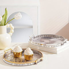 Modern Decorative Striped Plastic Breakfast Tray