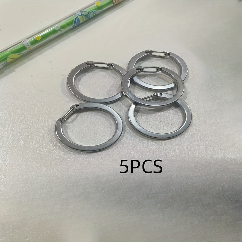 10pcs Stainless Steel Round Carabiner Snap Clip Rigger Spring Key Ring