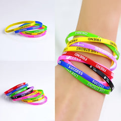 20 Personalized Silicone Wristbands Custom Letter Print Friendship Bracelets
