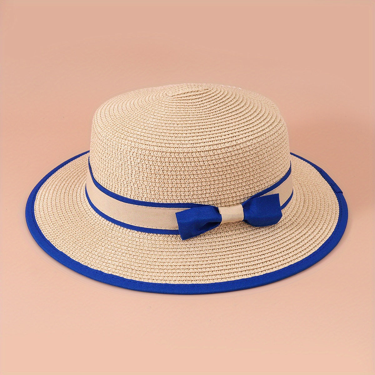 Double Flat Top Jazz Fedora Straw Hat for Women
